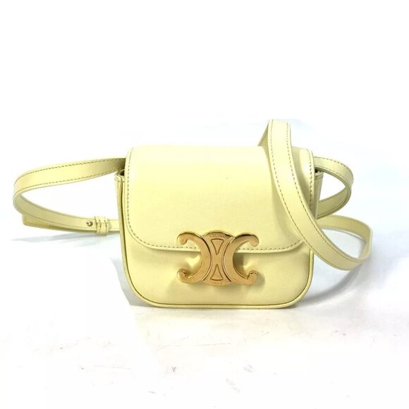 CELINE 10I513DPV.11OY Shiny calfskin mini triomphe Micro Pochette Shoulder Bag - Picture 1 of 13